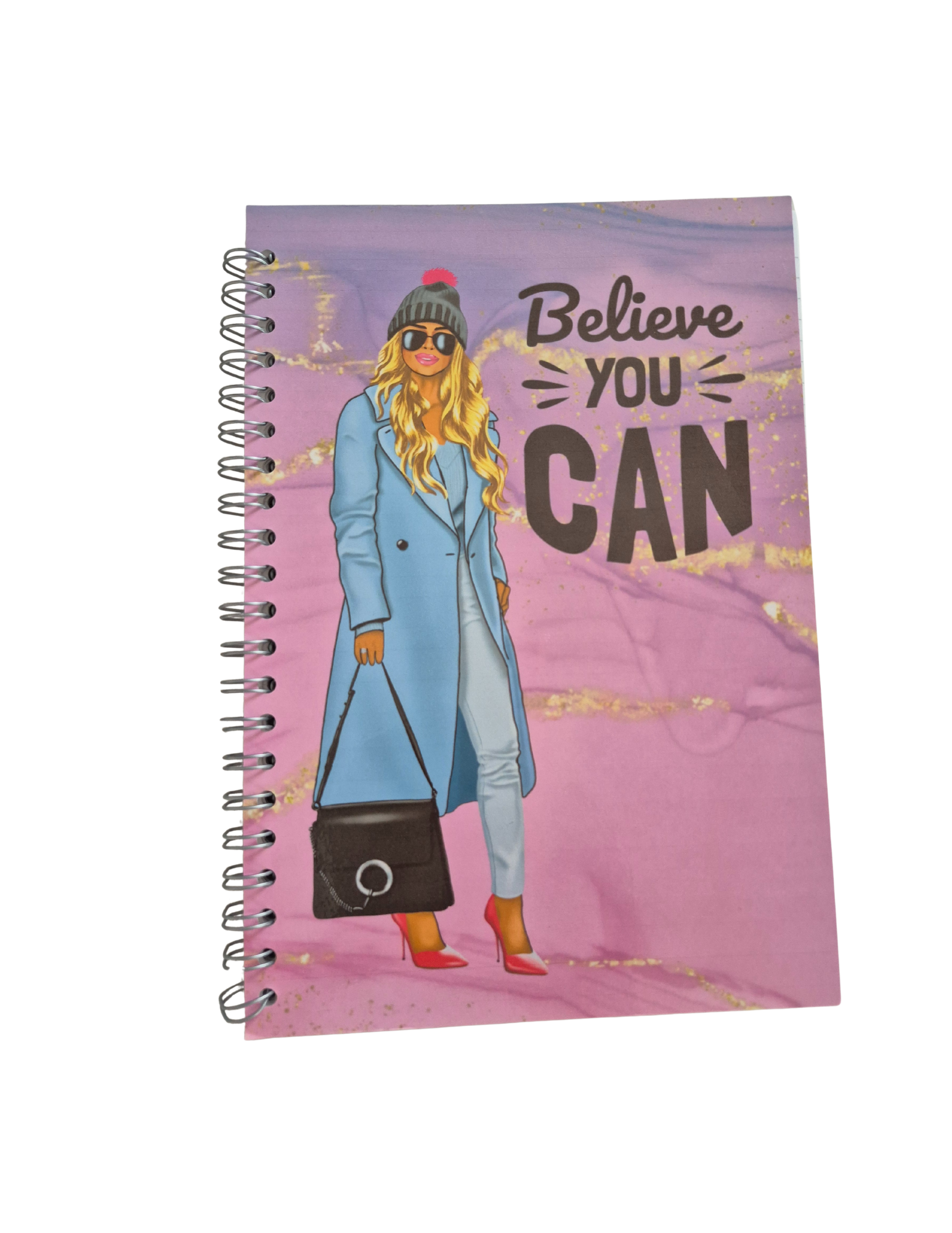 ✏️ 100‑Page Lined Spiral‑Bound Notebook with Laminated Cover