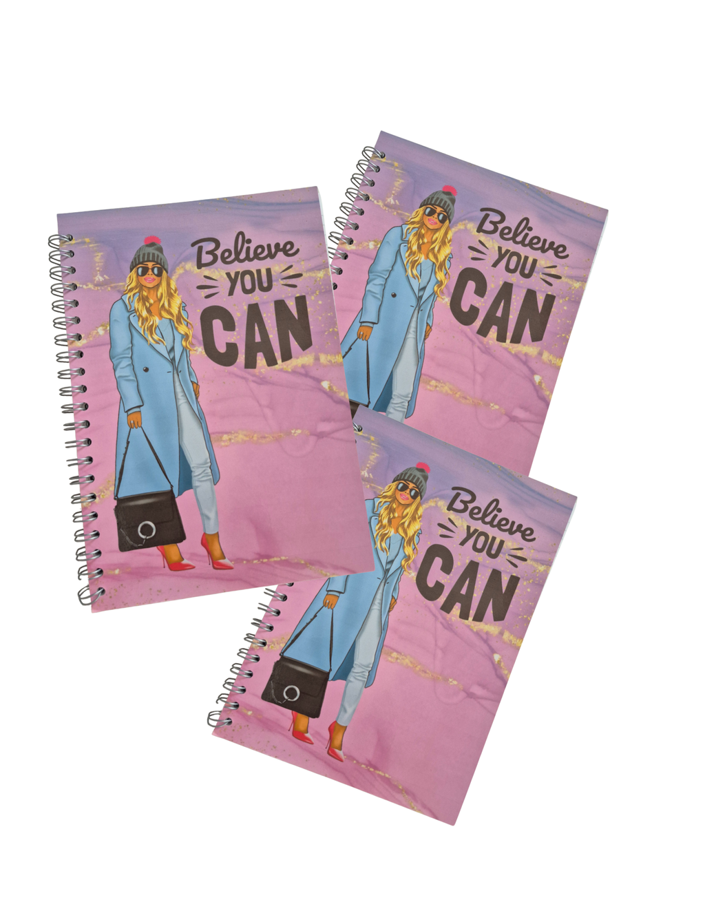 ✏️ 100‑Page Lined Spiral‑Bound Notebook with Laminated Cover